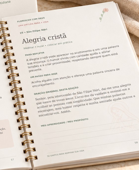 Página 58: Alegria cristã — reflexão, passo para hoje e oração original